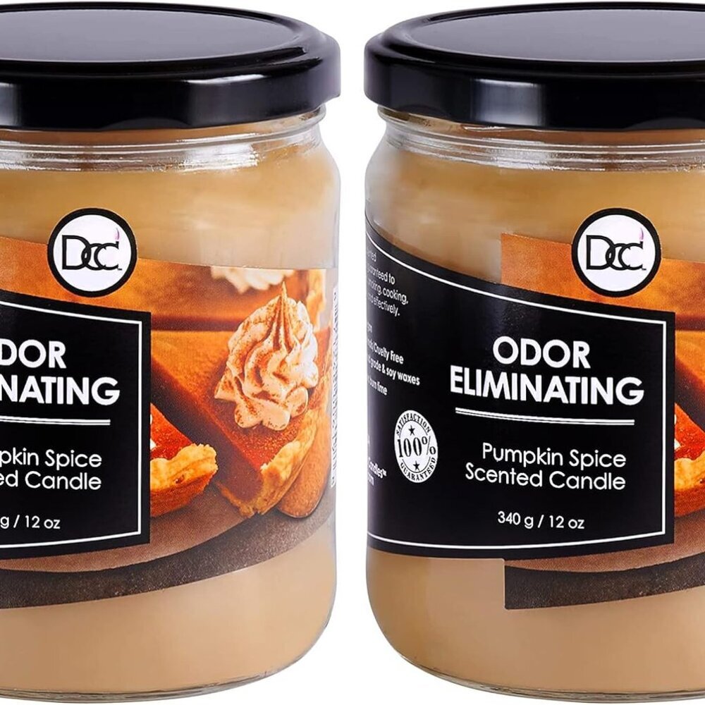 Pumpkin Spice Two Pack Odor Eliminating Highly Fragranced Candle - Eliminates 95